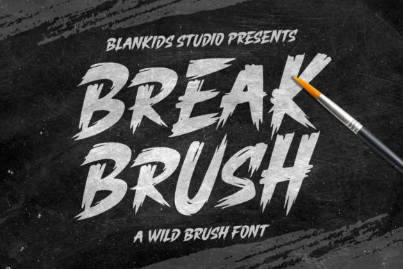 Break Brush: A Wild Brush Font for Standout Designs