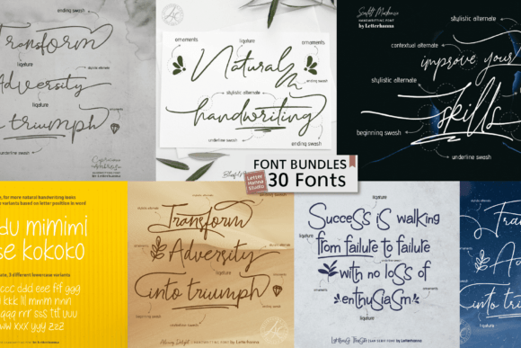 Handwritten Bundle: 30 Fonts for Authentic Design