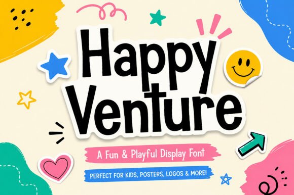 Happy Venture: A Playful Typeface for Joyful Designs