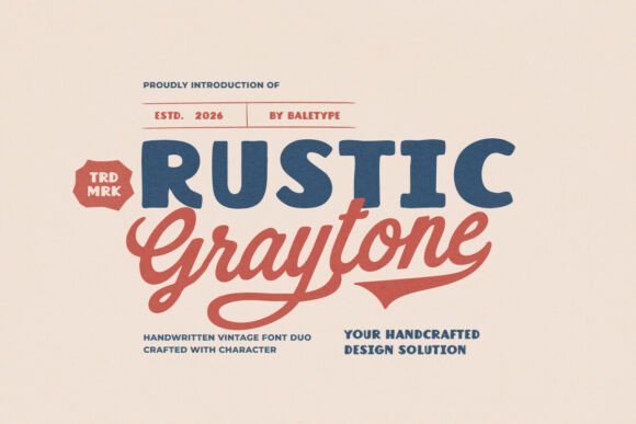 Rustic Graytone: The Vintage Font Duo for Authentic Brands