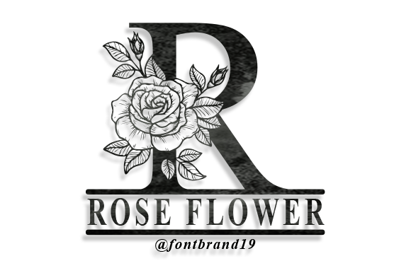 Split Rose Flower Monogram: Elegance for Every Design